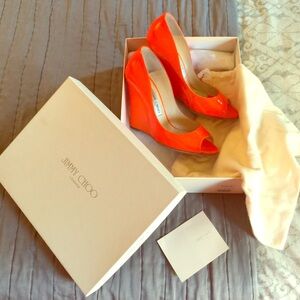 Jimmy Choo Orange Peep Toe Women's Shoes